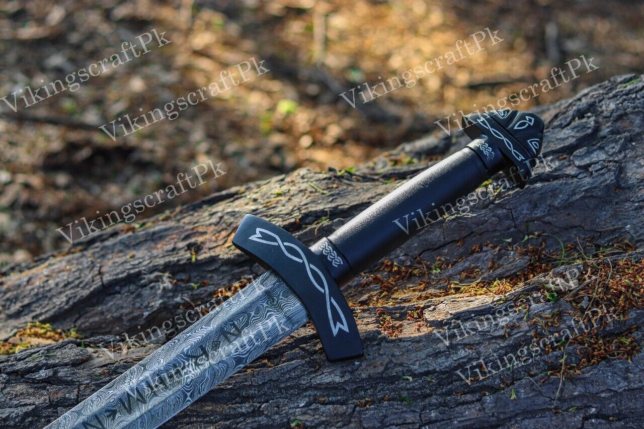 Damascus Sword, Damascus Steel Viking Sword, Sword Of NORTHMEN W/SCABBARD 