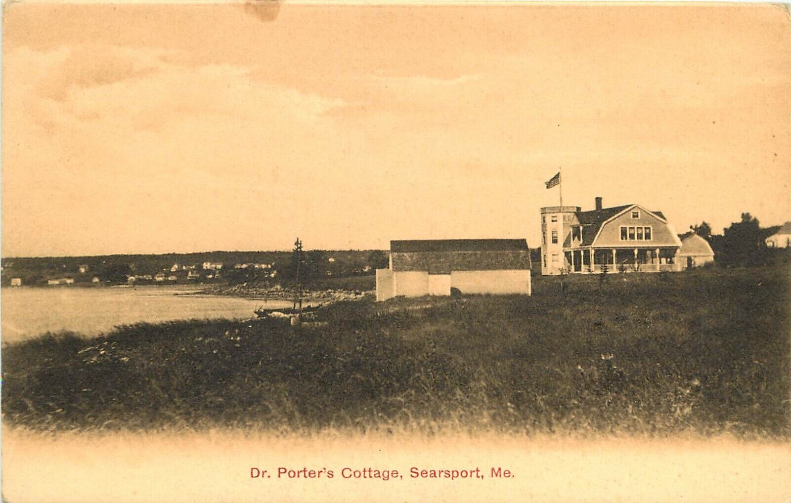 c1907 Postcard; Searsport ME Dr. Porter's Cottage, Waldo County Unposted