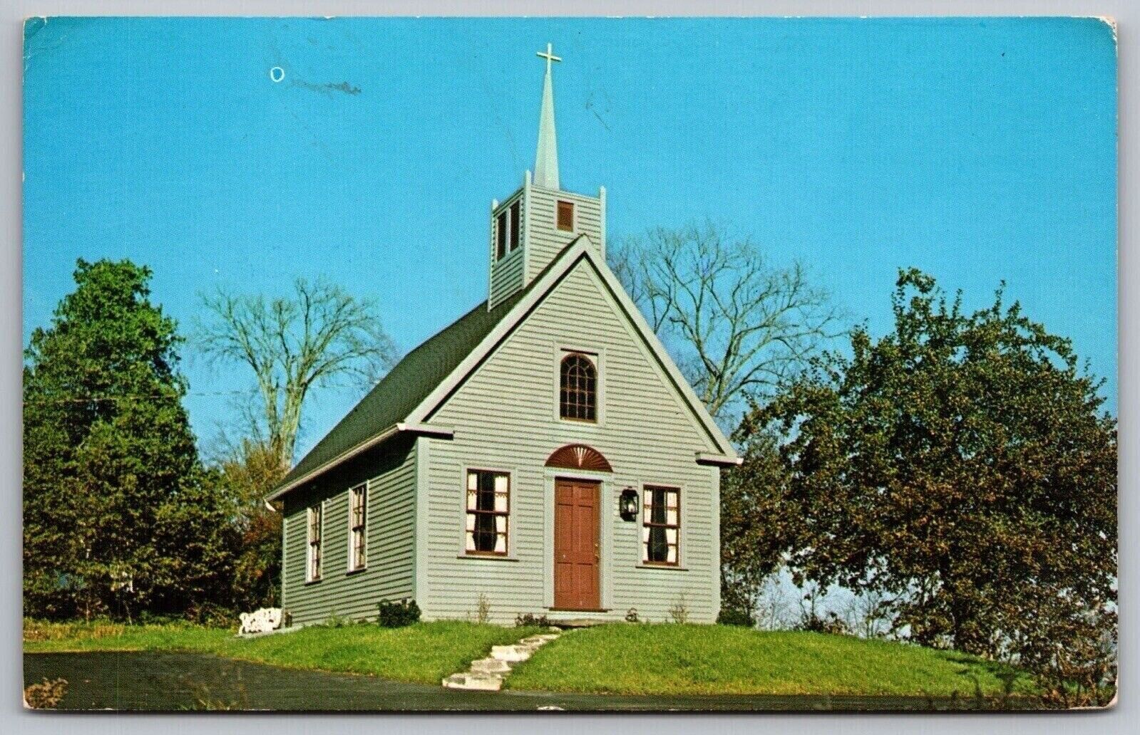 Wiscasset Maine Encircling Arms Chapel Historic Landmark Chrome Postcard