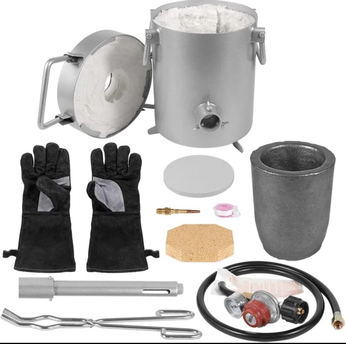 28LB/12.8KG Propane Melting Furnace Deluxe Kit with Crucible and Tongs