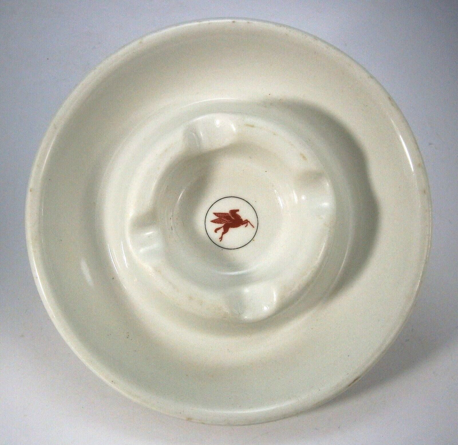 Vintage Mobil Gas Advertising Ashtray with Pegasus Logo by HALL China