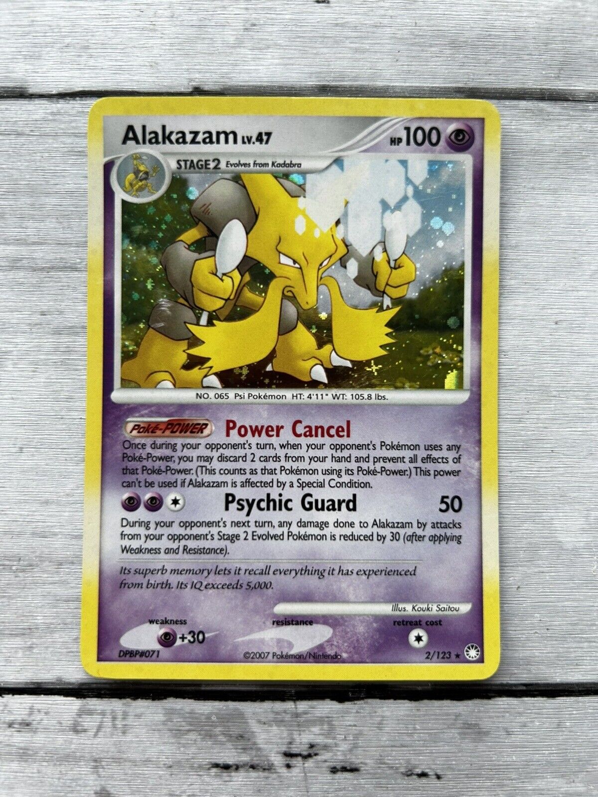 Pokemon TCG Card - Alakazam 2/123 - Holo - Vintage - Mysterious Treasures