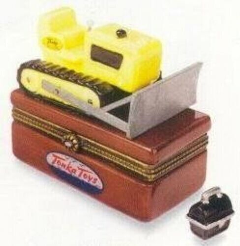 Tonka Bulldozer Truck  PHB Porcelain Hinged Box by Midwest of Cannon Falls