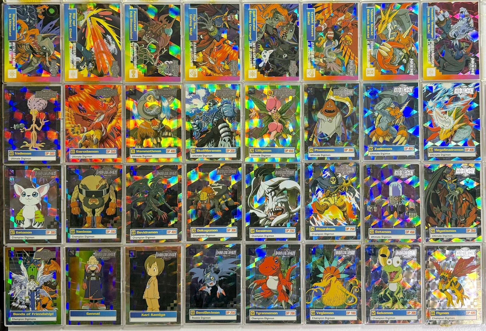 2000 Digimon Animated Series 2 Parallel Silver Prism Foil Trading Card Set of 32