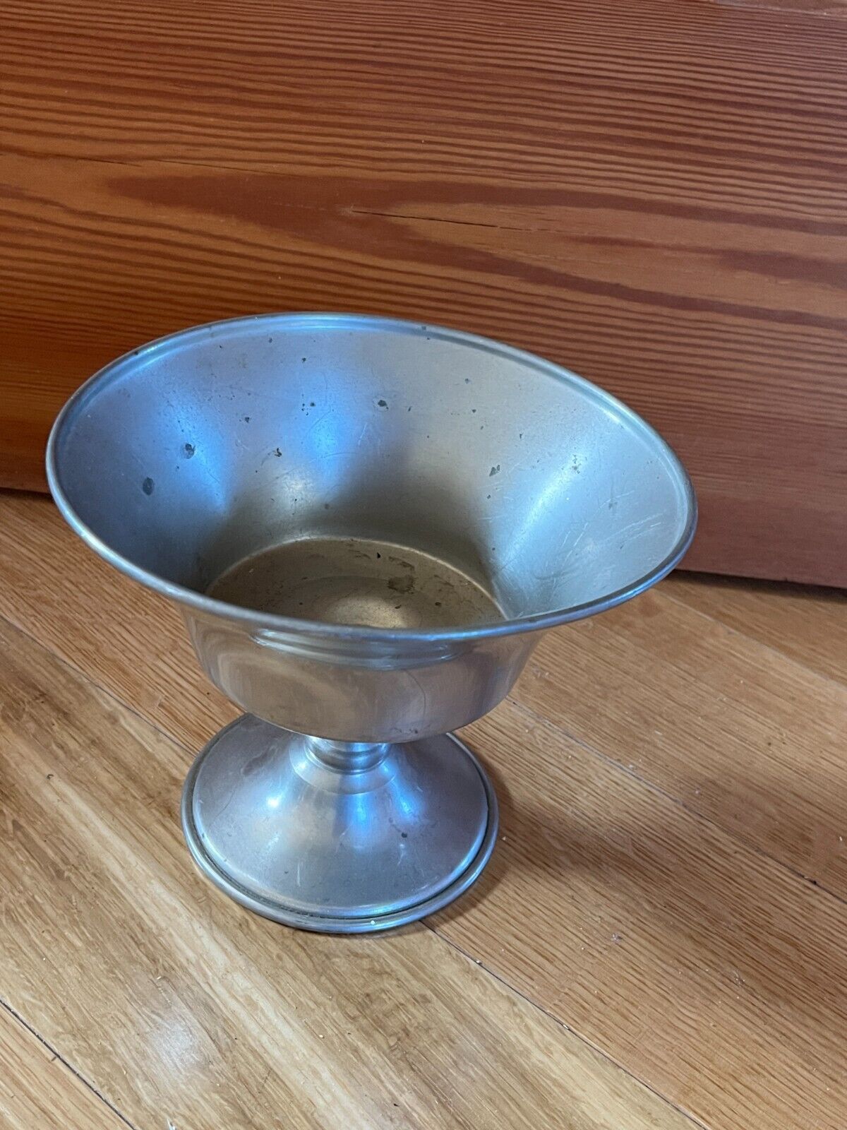 Vintage Woodbury Pewter Marked Footed Round Fruit Bowl or Other Use – 5 and 7/8t