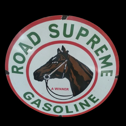 PORCELIAN ROAD SUPREME ENAMEL SIGN SIZE 30X30 INCHES DOUBLE SIDED