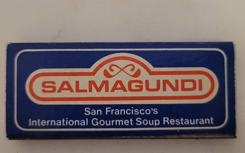 Salmagundi Gourmet Soup Restaurant San Francisco CA Vintage Matches