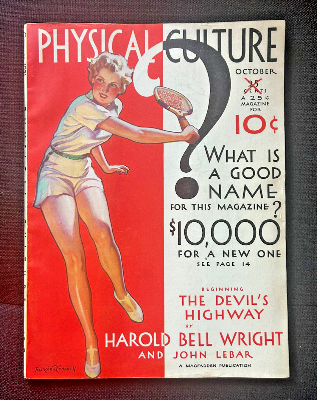 1931 October;  Physical Culture Magazine: Tennis On Cover