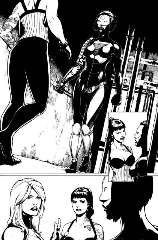 Birds of Prey #2 pg 13 (3rd series) Katana DC original art with Black Canary