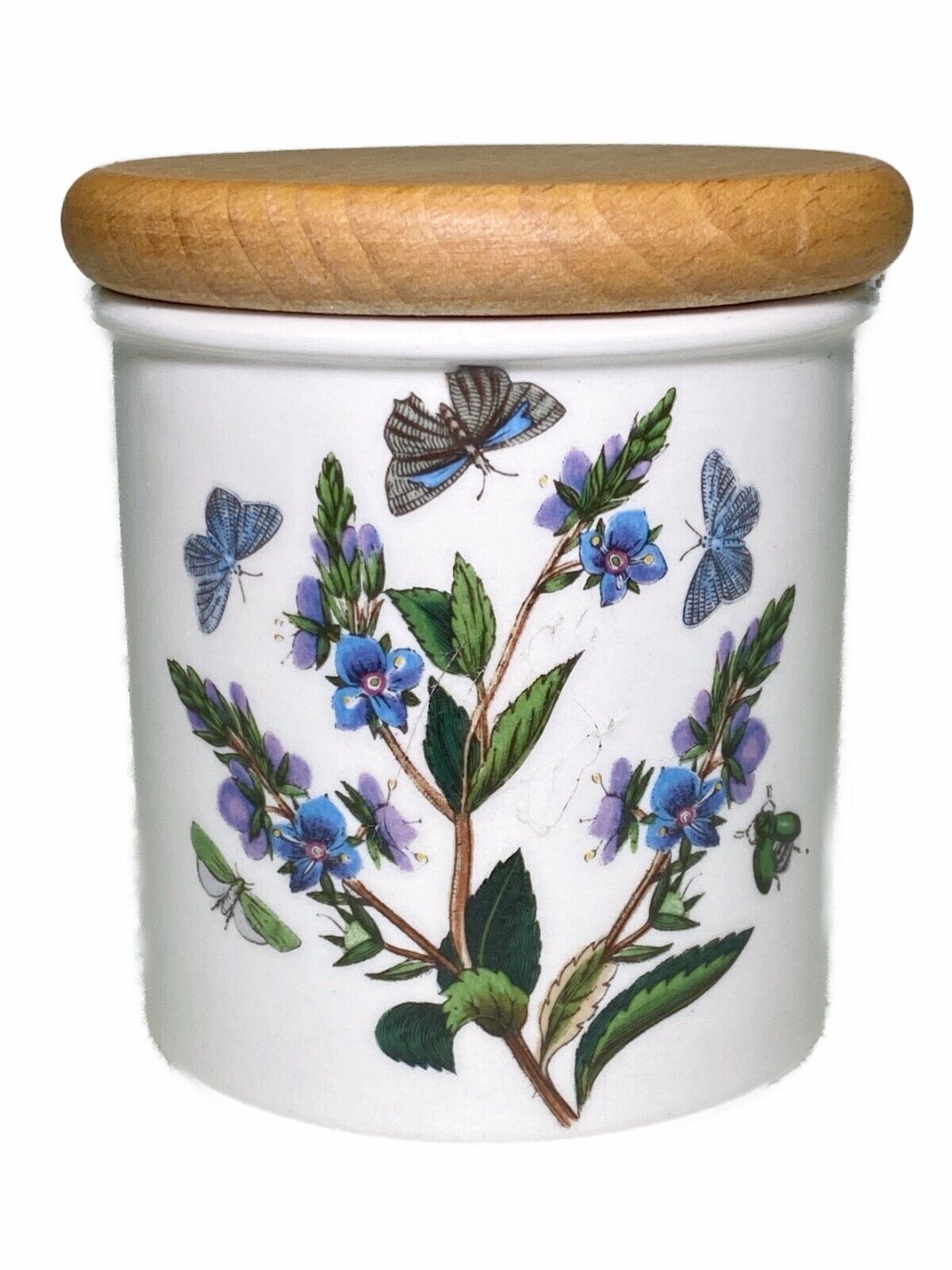 3” Portmeirion Botanic Garden Spice Jar Blue Speedwell Veronica Chamaedrys
