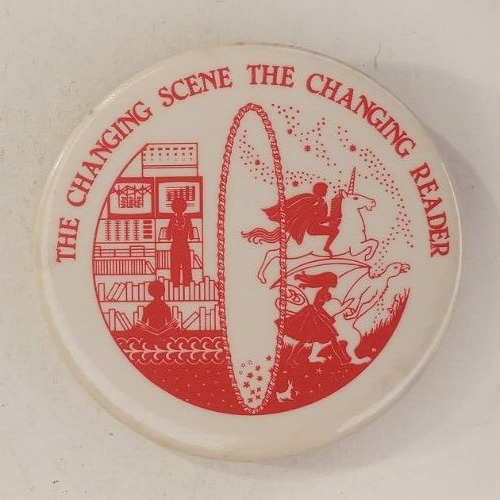 Vintage The Changing Scene The Changing Reader Pinback Button  Reading