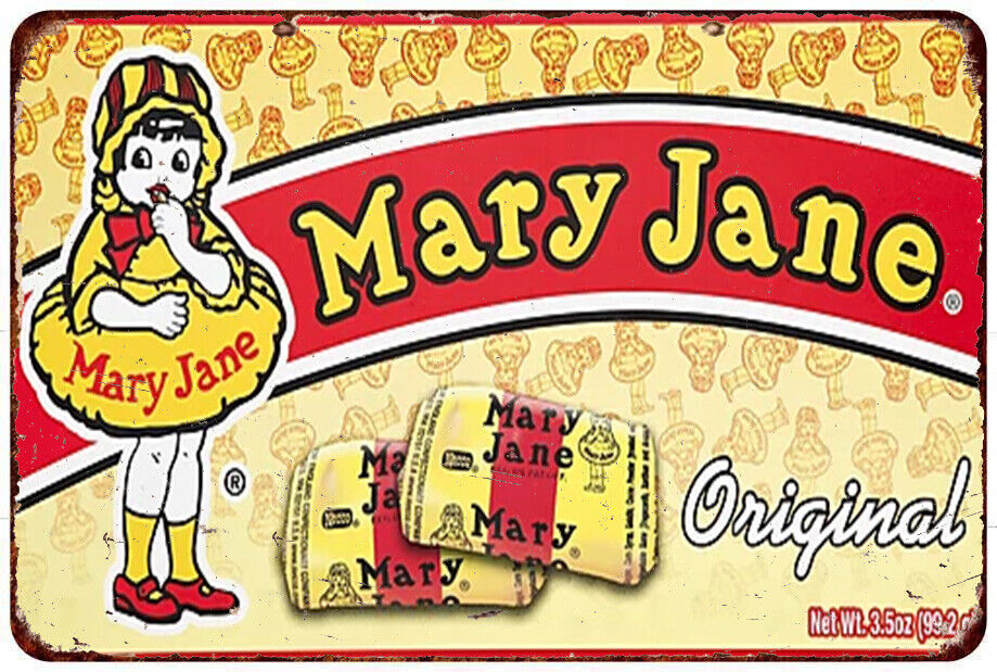 MARY JANE CANDY Vintage Look Reproduction metal sign TIN wall art