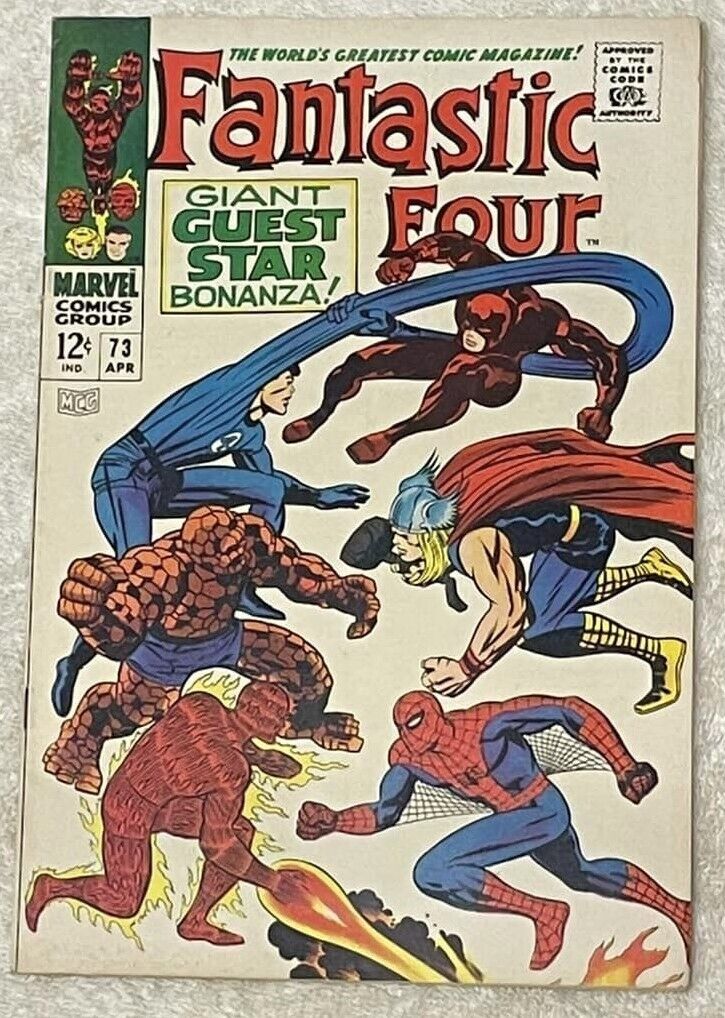Fantastic Four #73 (RAW 8.5-9.0 MARVEL 1968) Thor. Spider-Man. Daredevil.