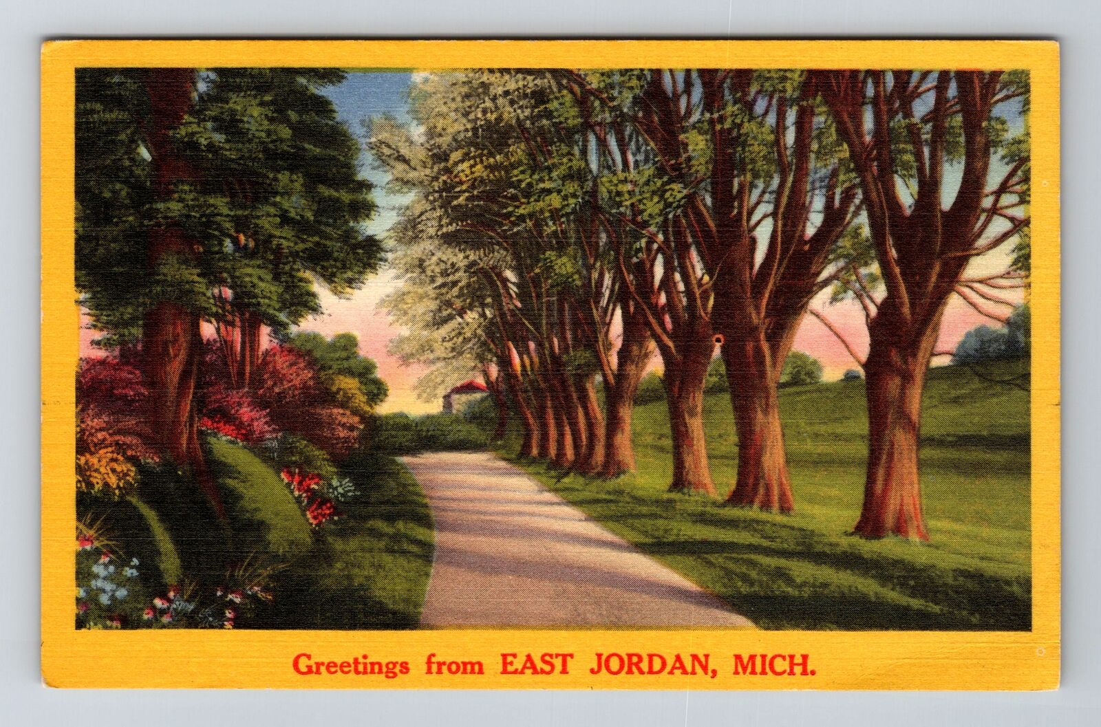 East Jordan MI-Michigan, General Greetings, Country Lane, Vintage Postcard