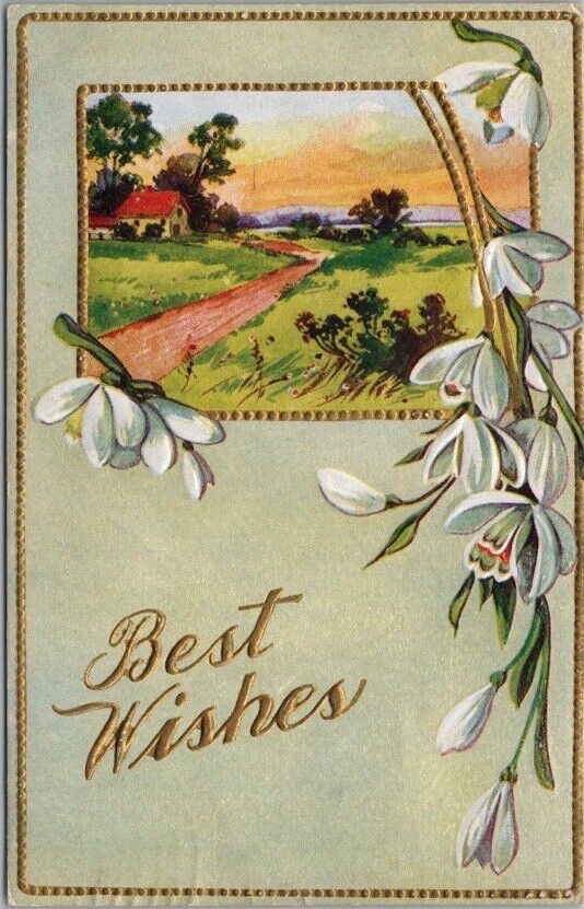 Vintage 1910s Embossed Greetings Postcard 