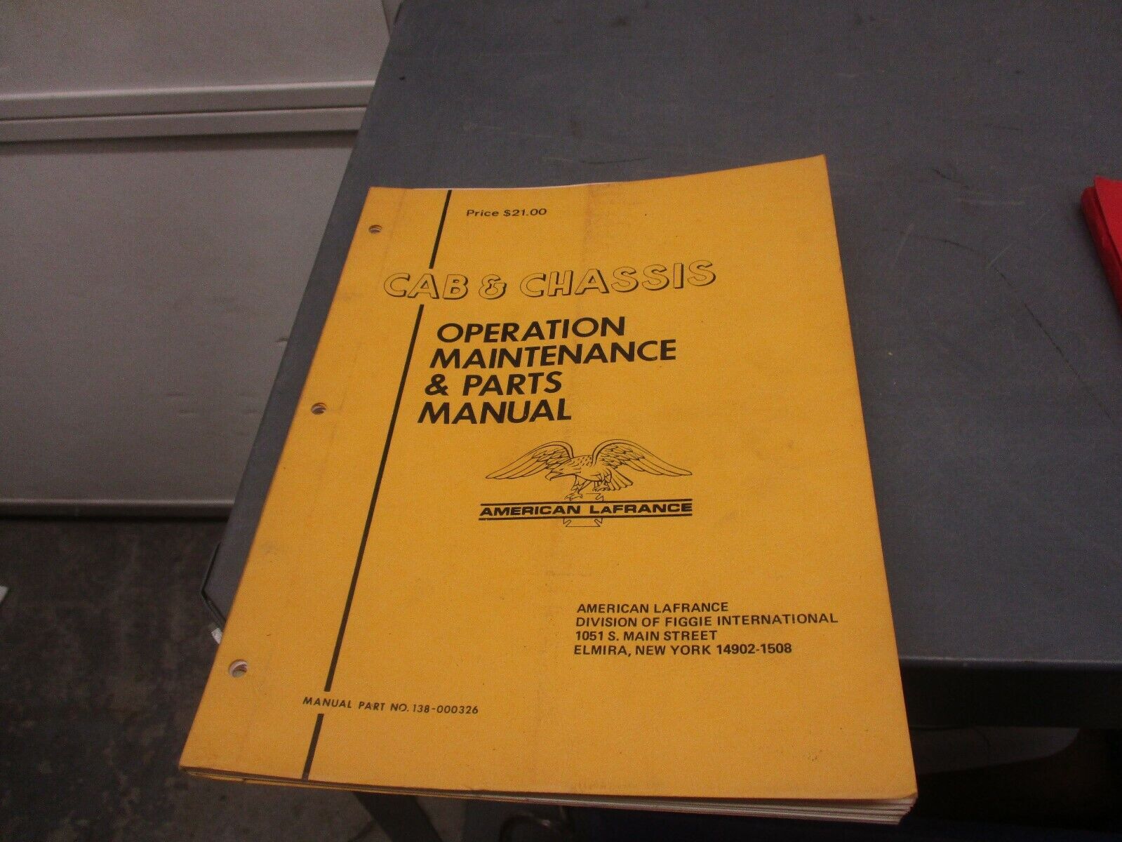AMERICAN LaFRANCE OPERATION mAINTENANCE PARTS MANUAL  CAB & CHASSIS 