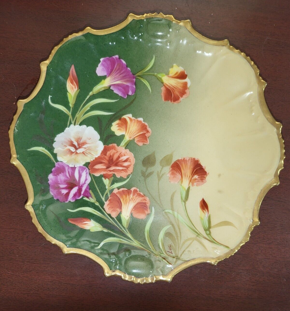 Collector Plate Antique - Flowers 8\