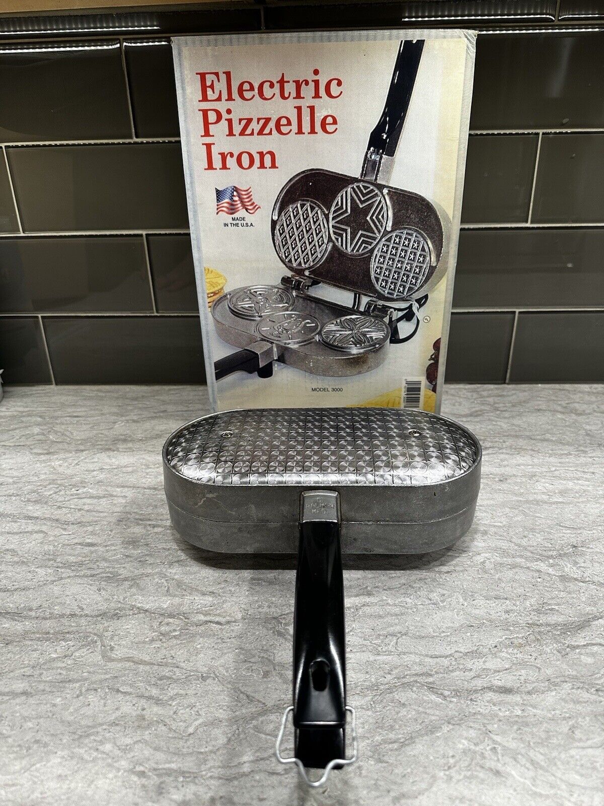 Vintage C. Palmer Electric 800W Pizzelle Iron Model 3000 Works MADE USA