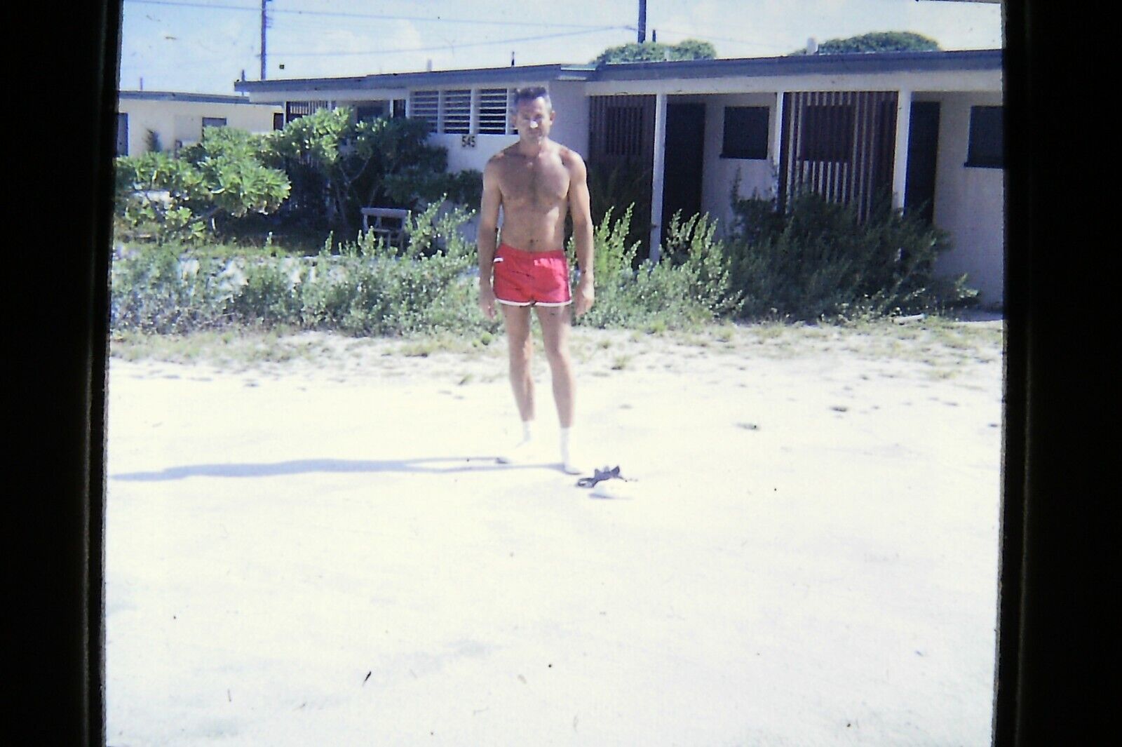 Vintage 35mm Man red shorts 1964 kodak gay interest