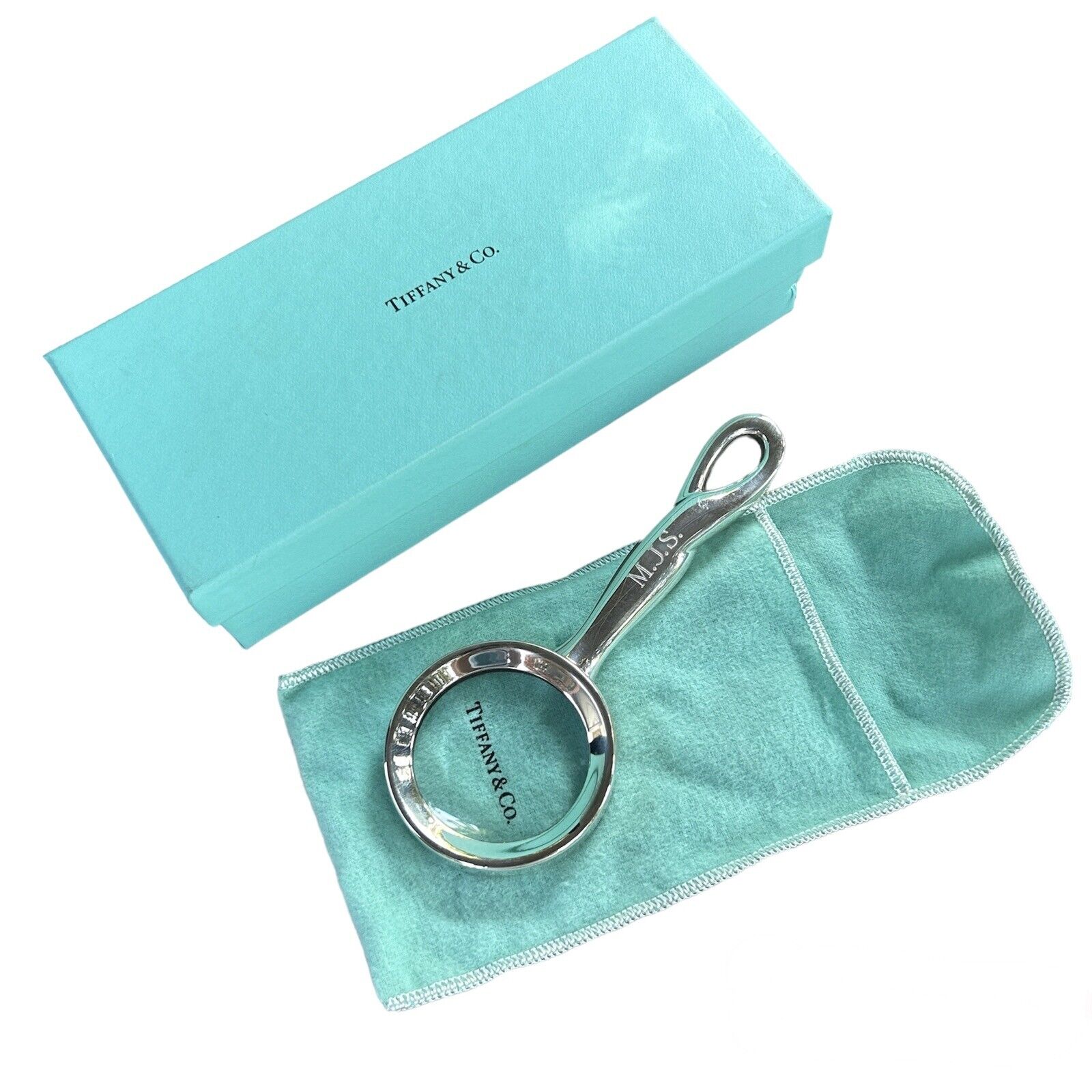 Tiffany & Co Elsa Peretti Padova Sterling Silver Magnifying Glass w/ Pouch & Box