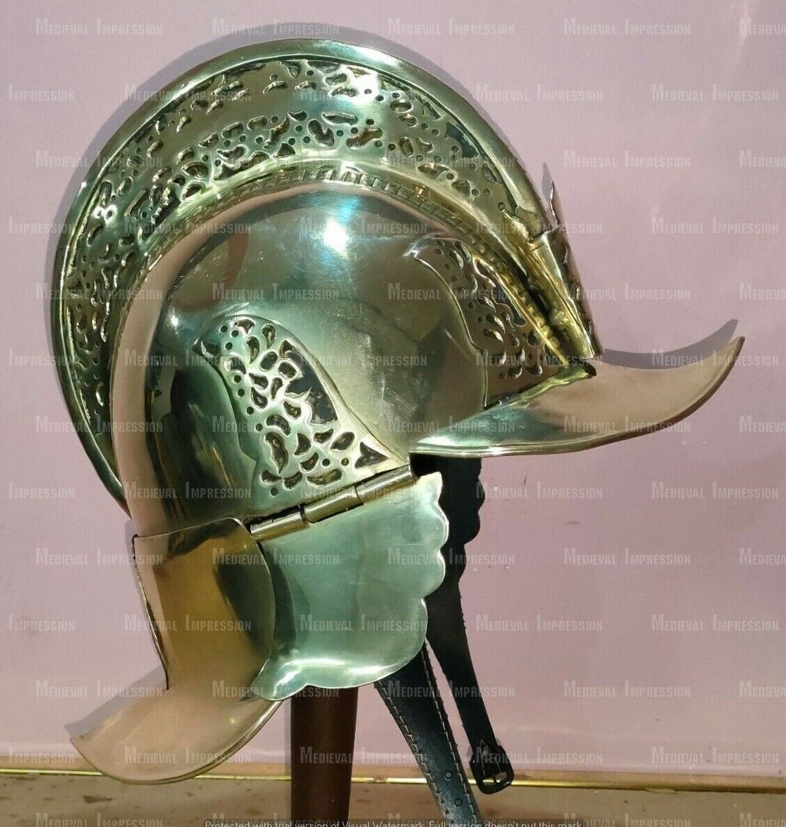 Antique Spanish Morion Helmet Medieval Armor Full Brass Helmet Limited Edition