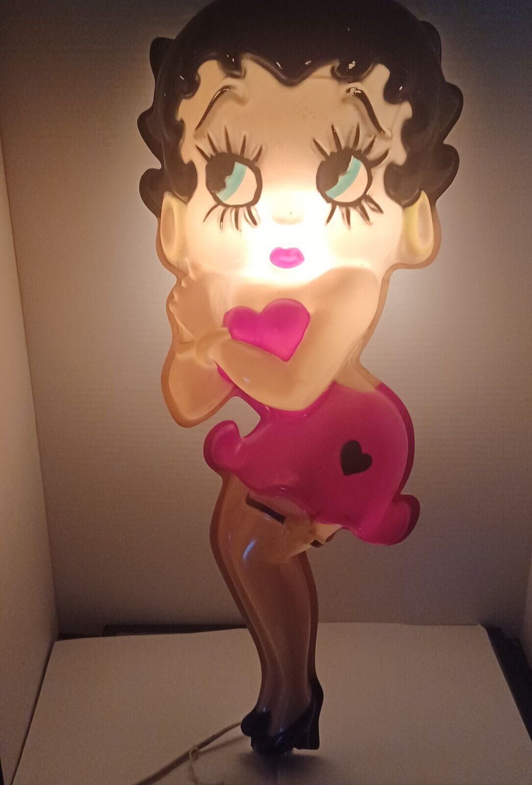 Vintage Betty Boop Light Up Wall Lamp Plastic