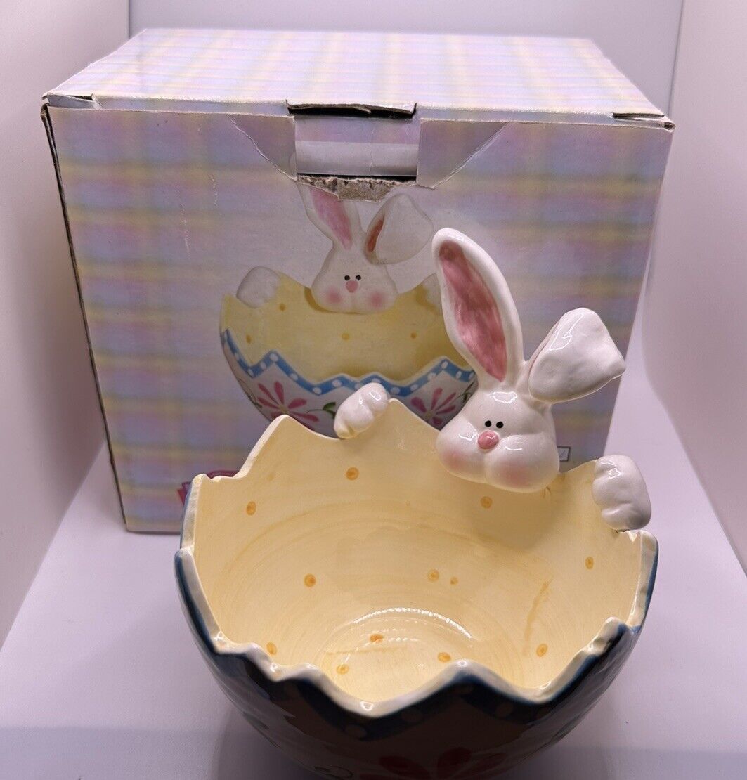 Easter Egg With Bunny Candy Dish Dip Bowl
