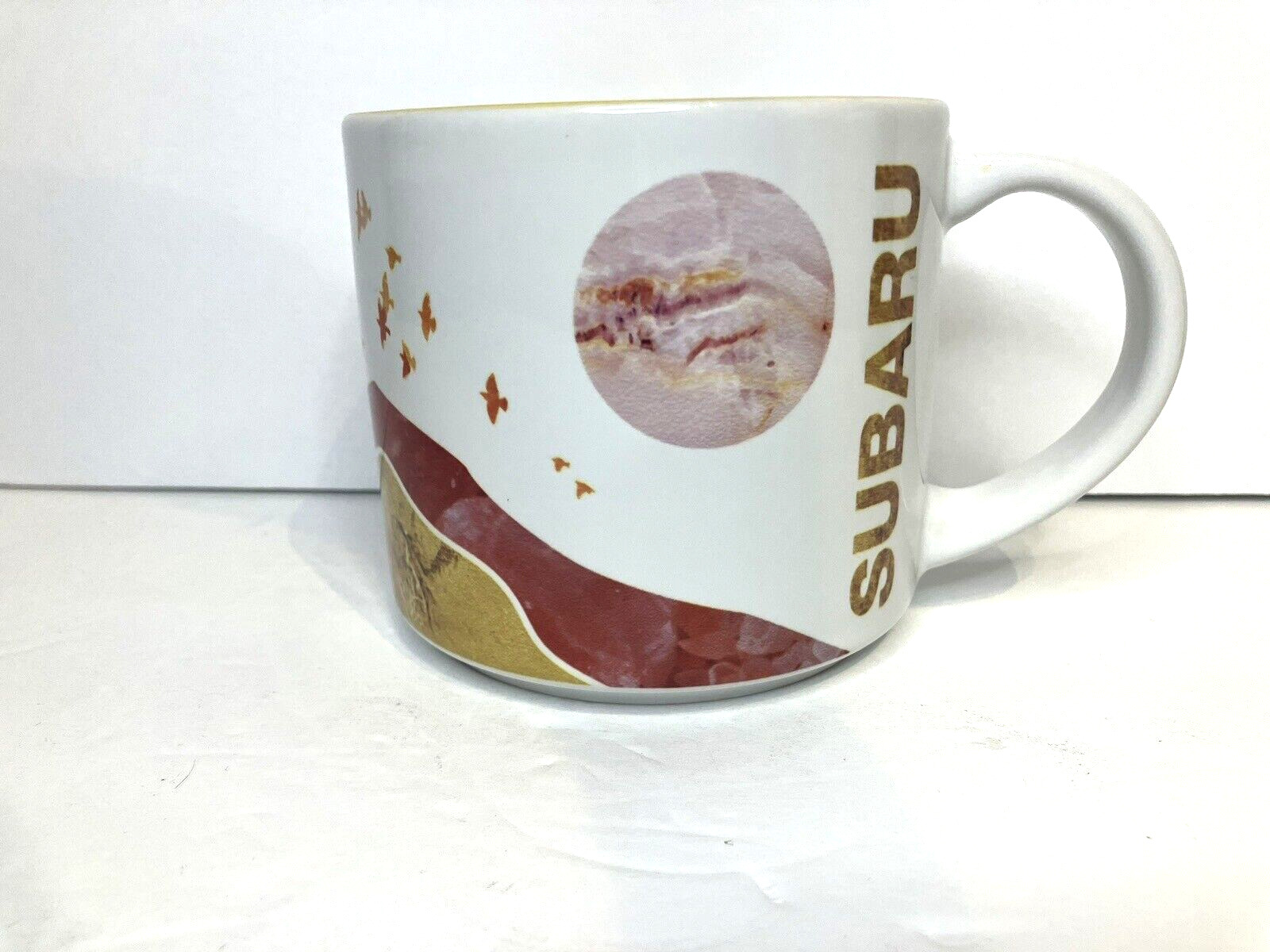 Subaru Ceramic Gold Vibes Mountain Landscape Cup Coffee Mug | 