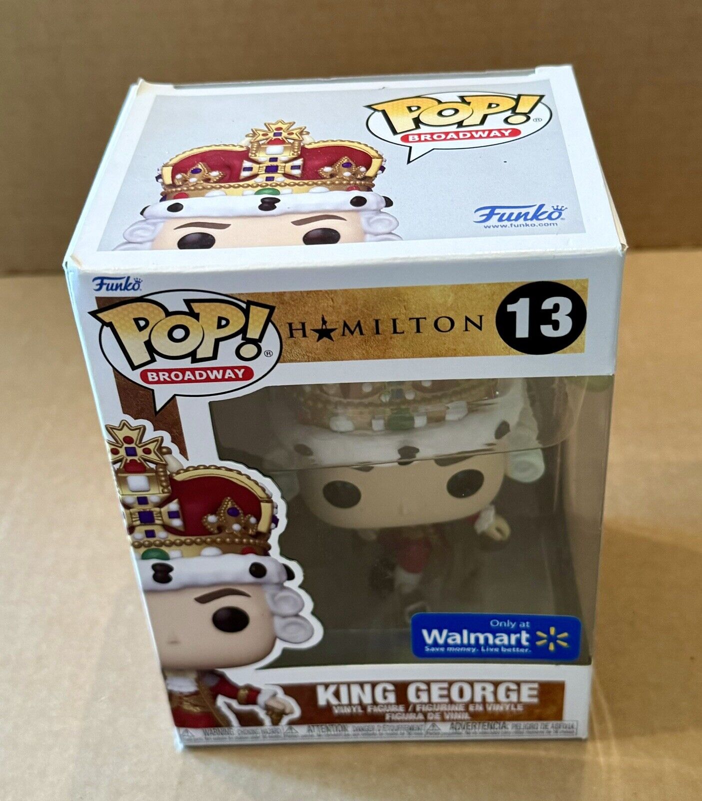 Funko Pop Broadway Hamilton King George #13 Walmart Exclusive New 2022