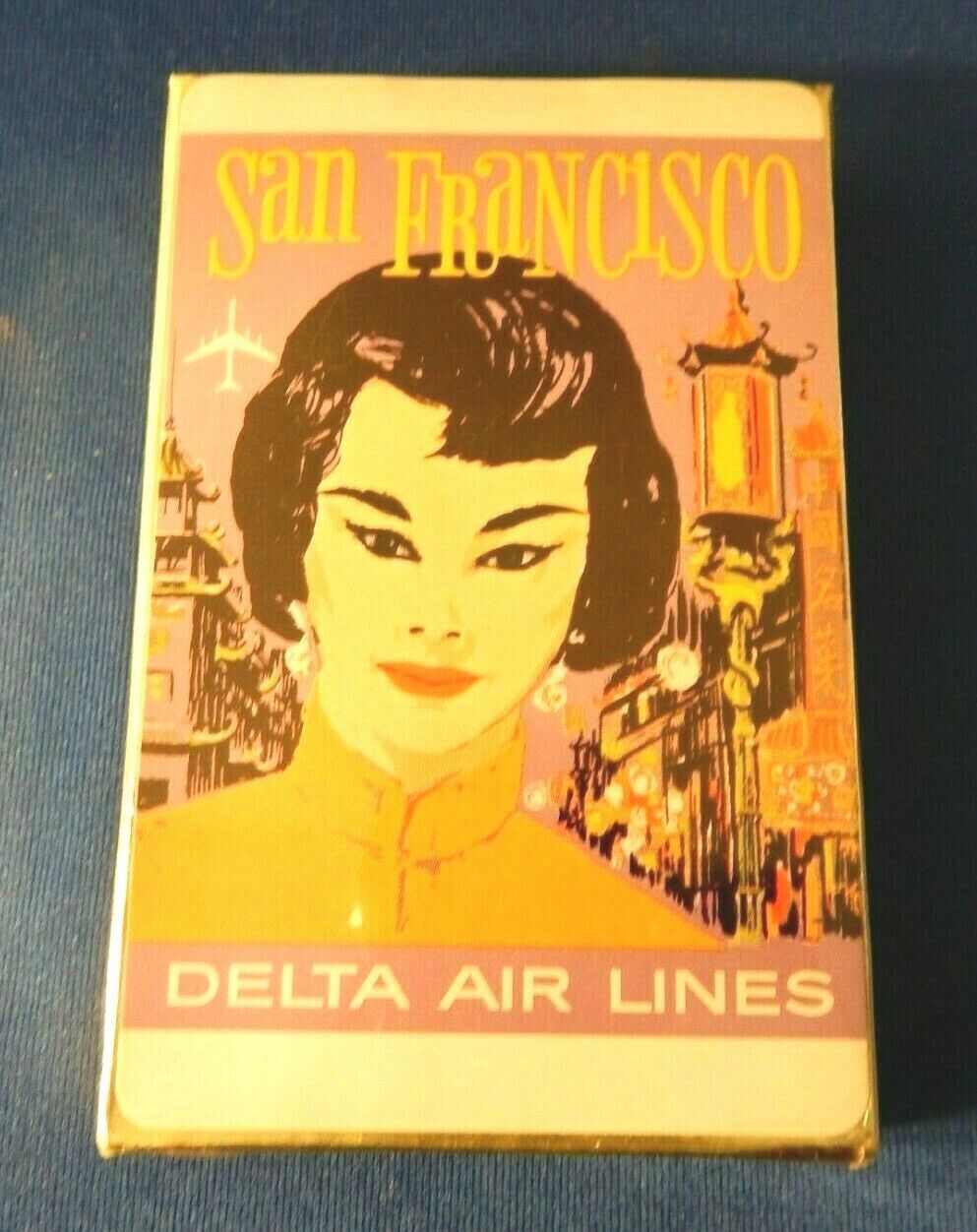 Vintage DELTA AIRLINES SAN FRANCISCO Royal Jet Service Playing Cards NEW SEALED