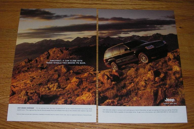 2002 Jeep Grand Cherokee Ad - Amazingly, it can climb