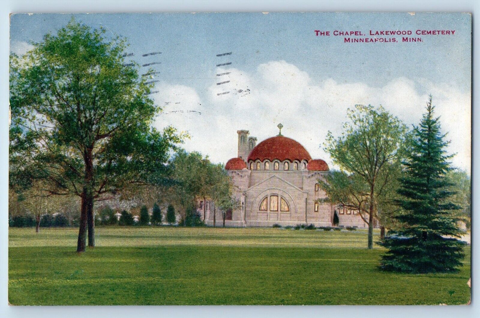 Minneapolis Minnesota MN Postcard Chapel Lakewood Cemetery c1914 Vintage Antique