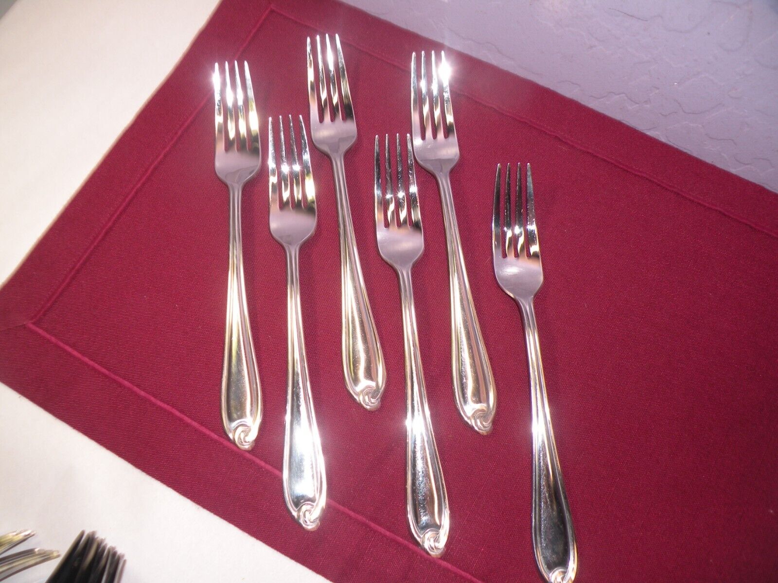 Set Of 6 Lenox Hartleigh Dinner Forks 18/10 Stainless Steel 8 1/4 GG4