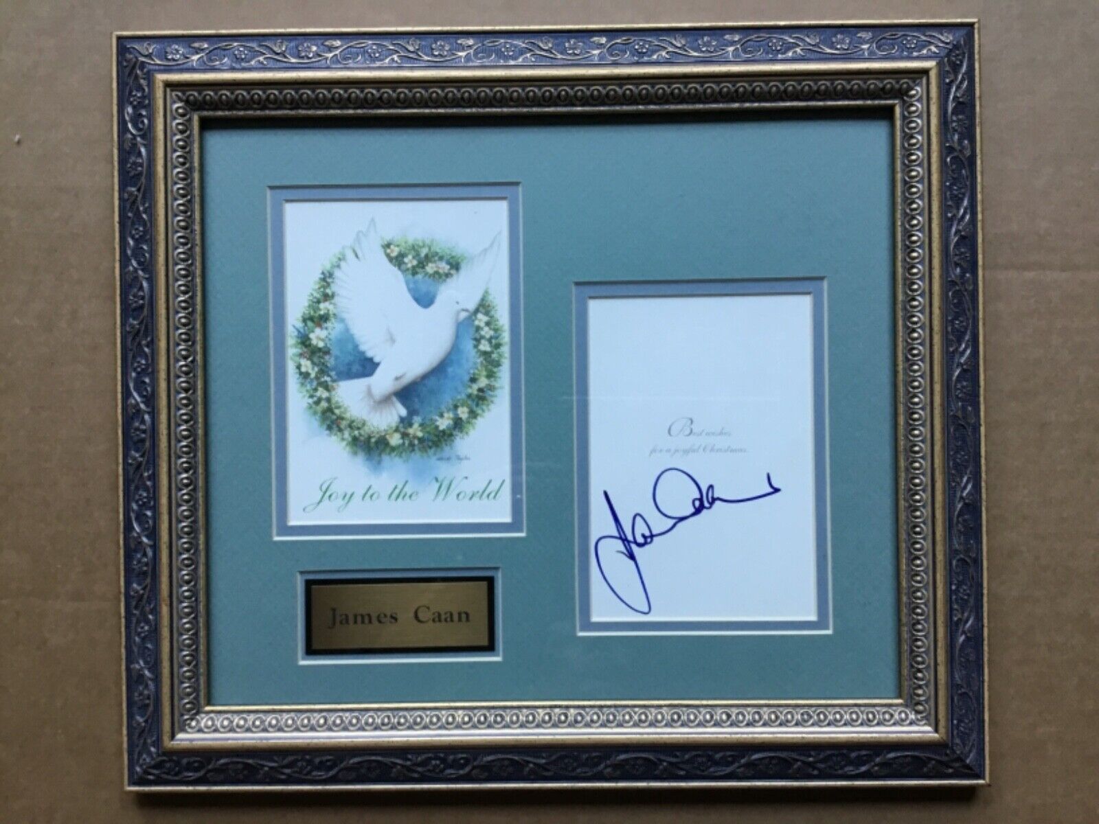 Rare James Caan In-Person Signed Christmas Card with Custom Framing 