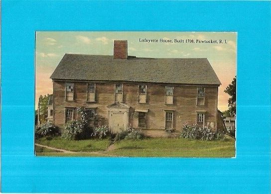Vintage Postcard-Lafayette House, Built 1700, Pawtucket, Rhode Island