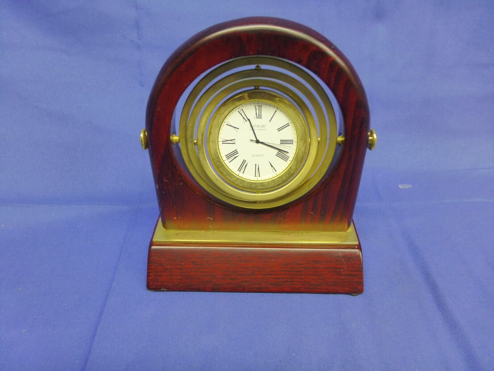 Danbury  Clock Company Mantel Quartz Clock Custom wood grain