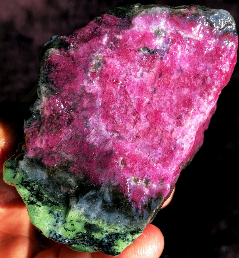 349.6g Museum Natural Red Ruby in Green Zoisite Crystal Gem Specimen ie1581