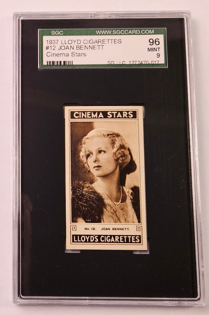 1937 Lloyd & Sons Cinema Stars #12 Joan Bennett SGC 9 MINT