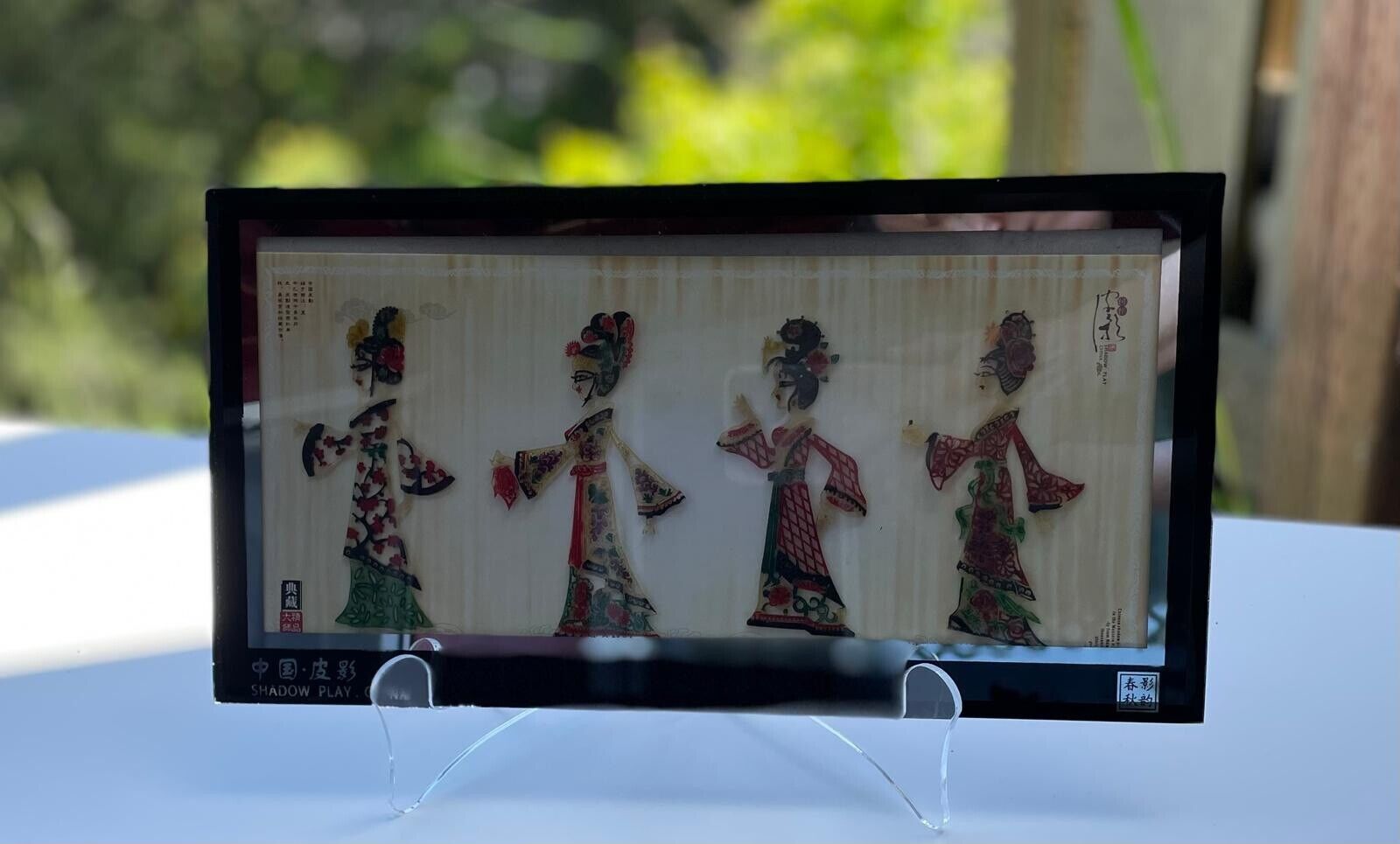 Rare Vintage Shadow Play China Souvenir - 3-D Glass
