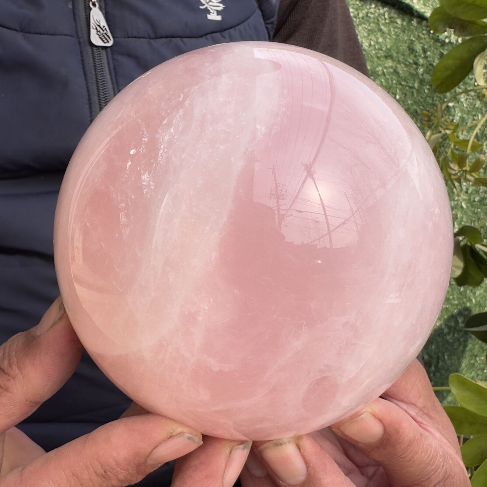 5.83LB TOP Natural pink rose Quartz sphere Crystal ball Healing