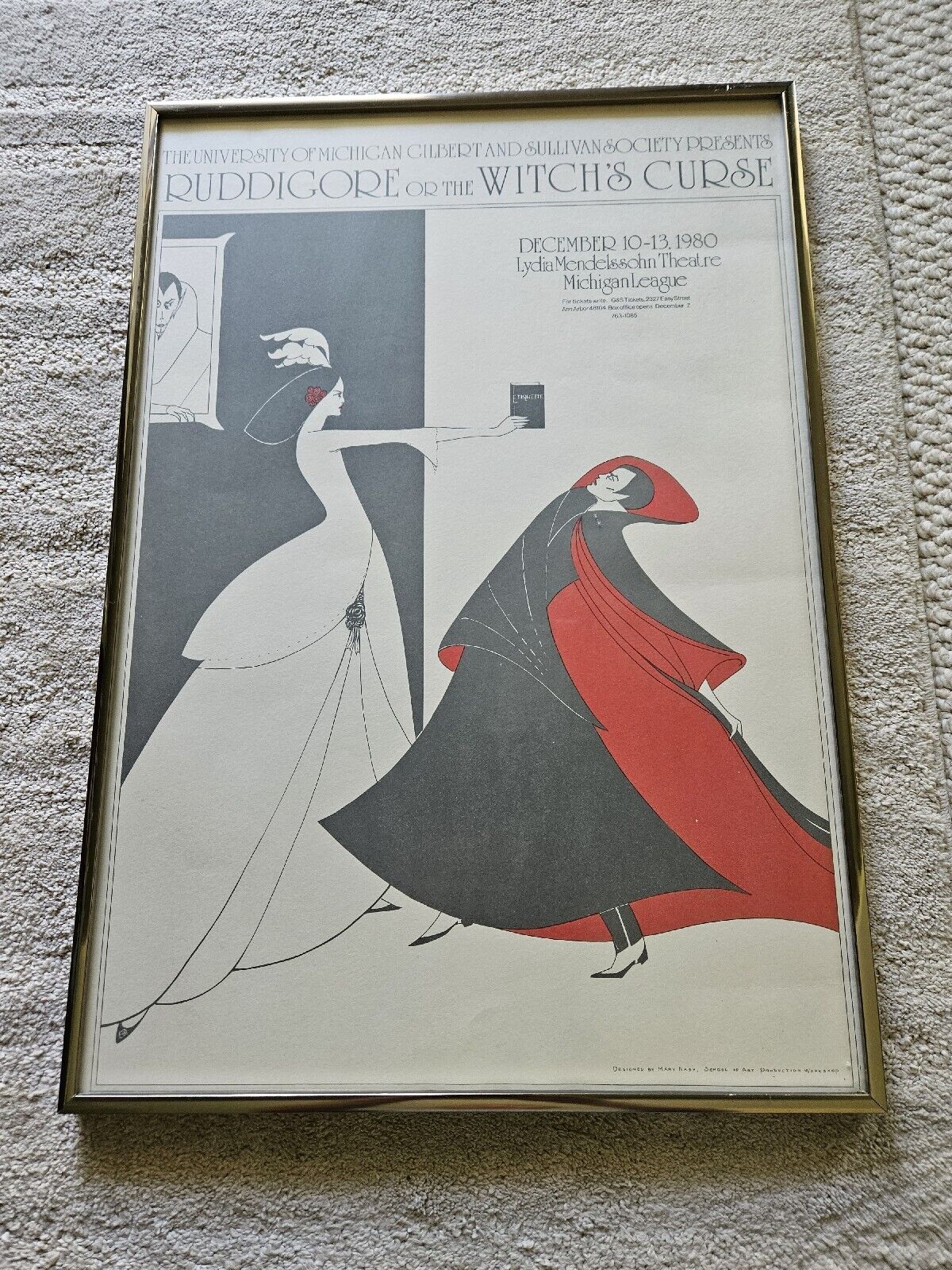 University Of Michigan Ruddigore Of The Witchs Curse Poster 1980 Framed Nash