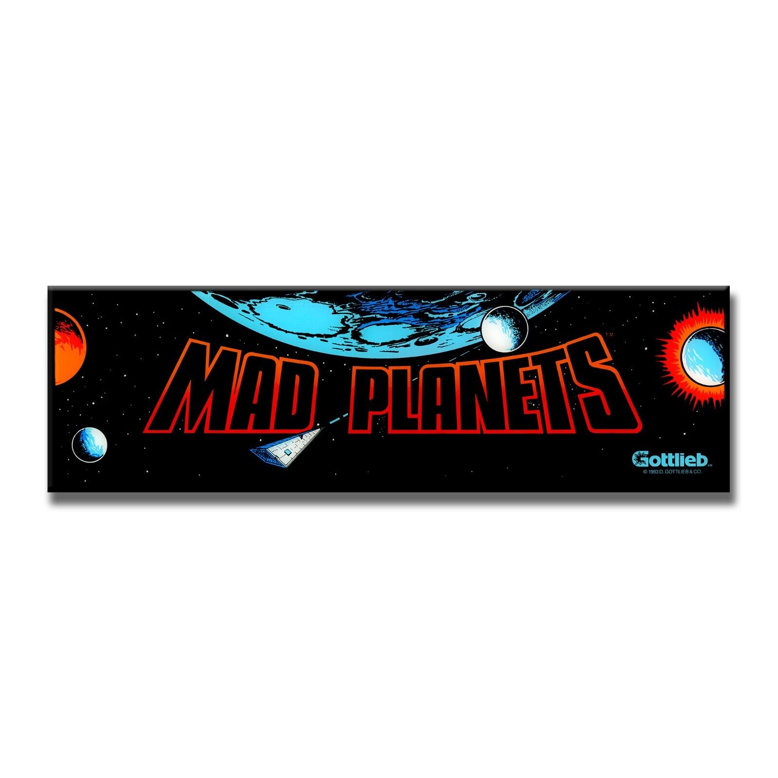 Mad Planets Premium Arcade Marquee For Reproduction Header/Backlit Sign