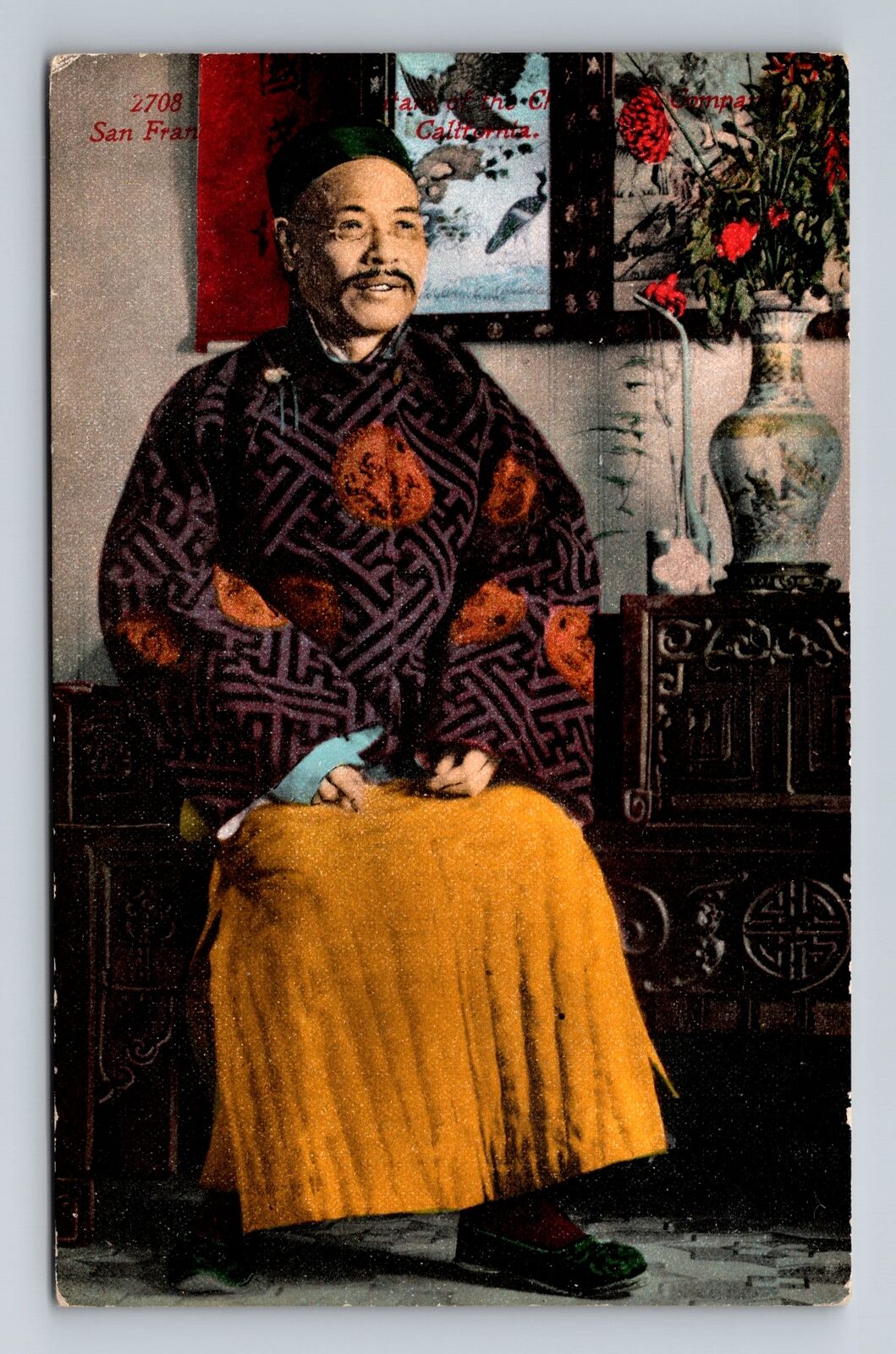 San Francisco CA- California, Man Sitting Down, Antique, Vintage Postcard