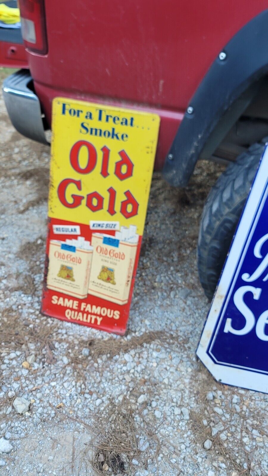 Nice Old Gold Tobacco Sign Original Condition 