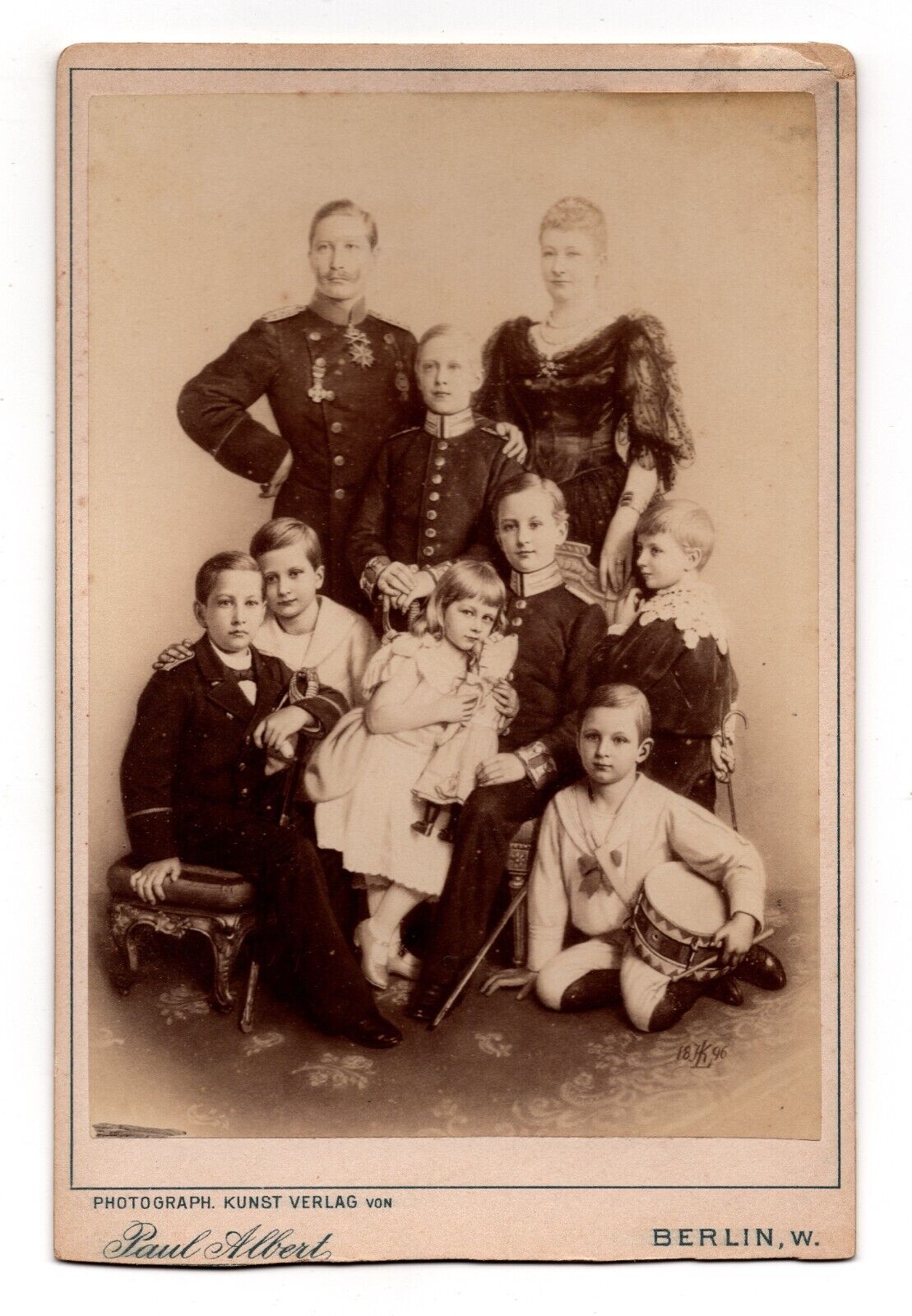 CIRCA 1890s CABINET CARD WILHELM II THE LAST EMPEROR OF GERMANY & FAMILY BERLIN