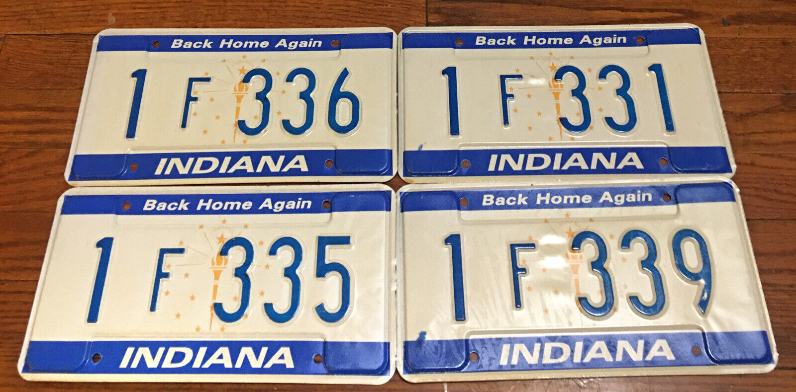 LOT OF 4 VINTAGE INDIANA LICENSE PLATES Back Home Again