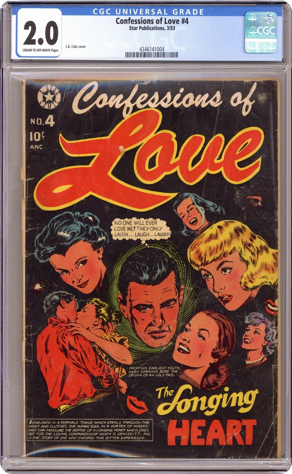 Confessions of Love #4 CGC 2.0 1953 4346141004