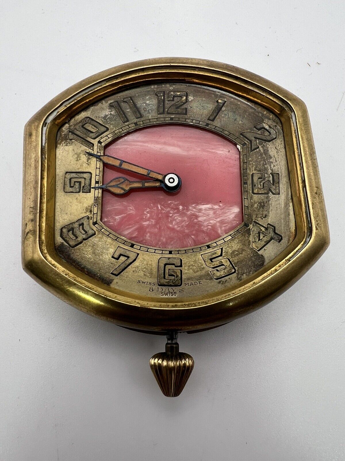 Antique Longines Swiss Made 15J 8 Day Car Clock 
