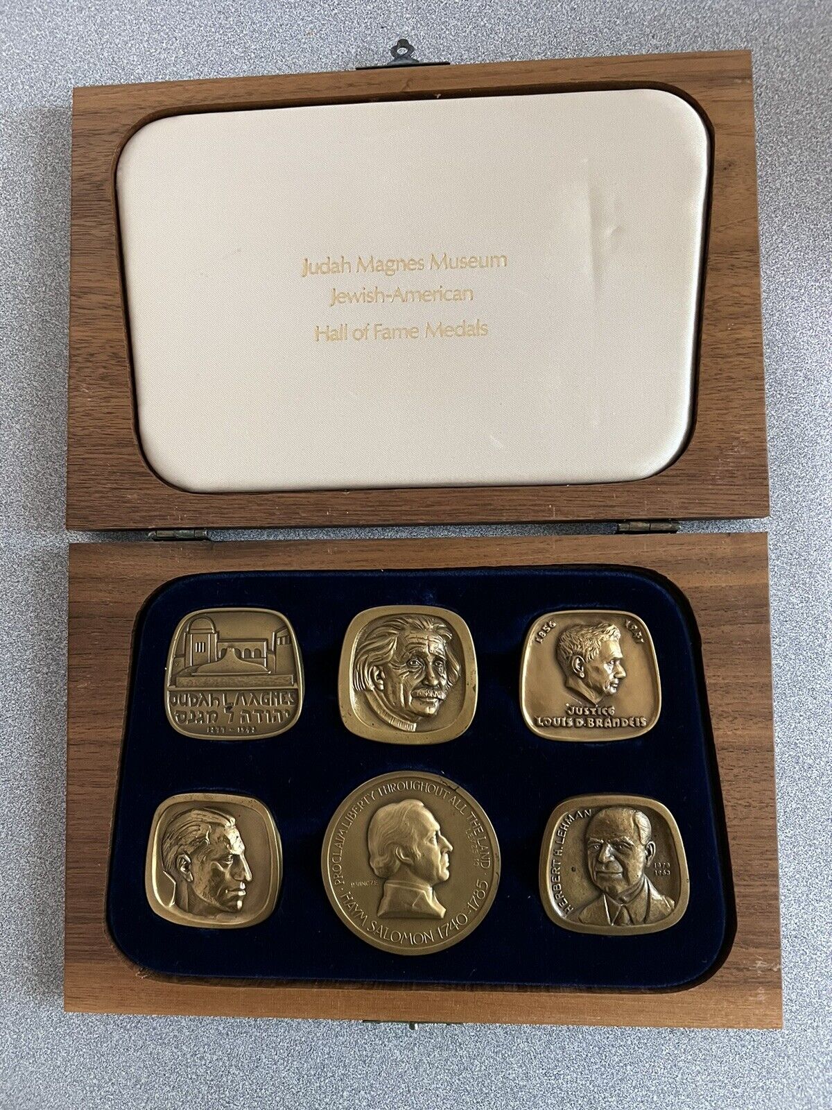 First 6 Jewish Hall of Fame Medals in Presentation Case