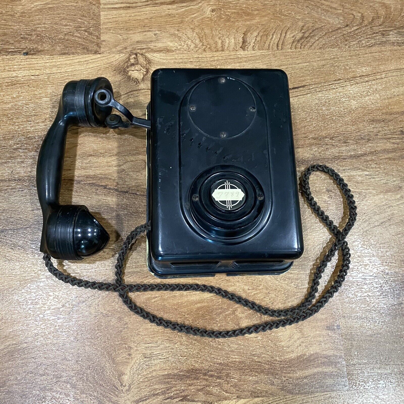 Vintage AE CO Automatic Electric Black Phone 21 Wall Mount Telephone No Dial